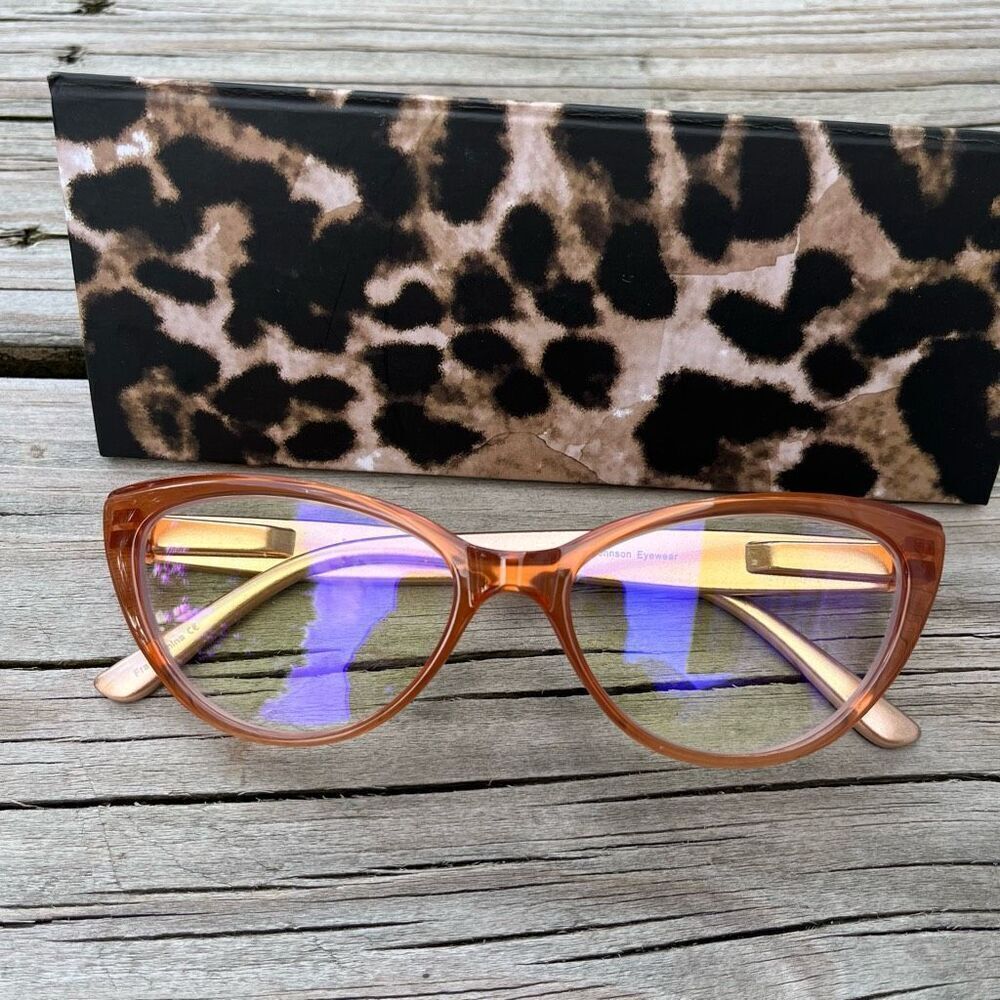 Betsy Johnson Pink BJ01 Cheetah Leopard Blue Light Women’s Glasses